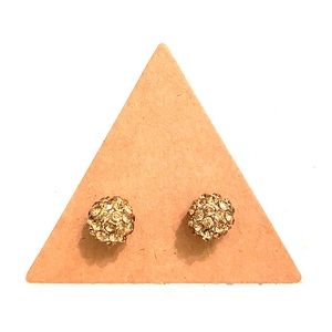 Gold-plated studs with gold rhinestones.